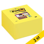 Post-it lappar 76mm x 76mm | 3M | supersticky gul | 350 ark | 3st