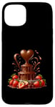 Coque pour iPhone 15 Plus Fontaine à chocolat en forme de cœur - Saint-Valentin romantique