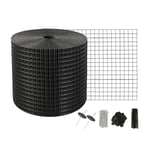 VEVOR Rouleau Grille Protection Panneaux Solaires 15,2 cm x 30,5 m Kit Treillis Anti-Oiseau 100 Attaches Inox Revêtement en PVC Antirouille Maille Métallique 12,7 mm pour Empercher Créatures Écureuils