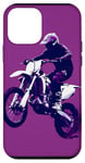 Coque pour iPhone 12 mini Violet Pop Art Imprimé Animal Drapeau US Dirt Bike Moto