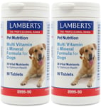 Lamberts Multi Vitamin and Mineral for Dogs 90 Tablets X 2