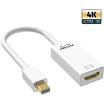 Adaptateur Mini DisplayPort HDMI 4K Câble Mini DP/Thunderbolt vers HDMI Support Résolution 4Kx2K HDTV pour MacBook Air/Pro