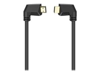 Hama Essential Line - Hdmi-Kabel Med Ethernet - Hdmi Kontakt Vinklad Till Hdmi Kontakt Vinklad - 1.5 M - Skärmad - Svart - Stöd För 4K