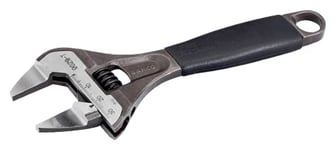 Bahco BAH9029RTUS Ergo Big-Mouth Adjustable Wrench Thin Jaw Wide Mouth with Rubber Handle - 6 Inch - Black Phosphate Finish