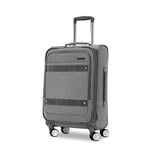 American Tourister Whim Softside Expandable Luggage with Spinners, Dove Grey, Carry On, Whim Softside Expandable Luggage with Spinners