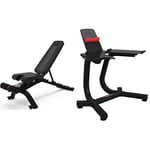 Bowflex Banc de musculation & Station de support multimédia SelectTech pour haltères 552i, 1090i et 560., mixte adulte, Noir/Gris/Rouge, Taille unique