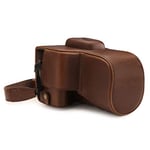 MegaGear MG1608 Ever Ready Leather Camera Case compatible with Canon EOS 2000D (18-55mm) - Dark Brown