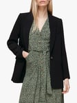 Whistles Crepe Single Buttoned Blazer, Black