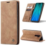 Xiaomi Redmi Note 8pro Case Cover Silicone Case Xiaomi Redmi Note 8pro Housse De Protection Marron Mobile Cover Book Case Magnetic Cover Wallet Leather Xiaomi Redmi Note 8pro Case