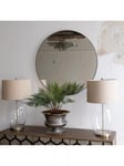 One.World Wilton Round Antiqued Metal Wall Mirror, 100cm, Metallic