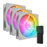 4719512146156 Cooler Master Mobius 120P ARGB White Edition 3-Pack Fan Kit Cooler