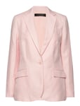 Linen-Blend Twill Blazer Pink Lauren Ralph Lauren