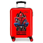 Marvel Spiderman Geo Valise Trolley Cabine Rouge 37x55x20 cms Rigide ABS Serrure à combinaison 34L 2,6Kgs 4 roues doubles Bagage à main