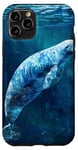 Coque pour iPhone 11 Pro Save The Manatee Crystal River FL Bleu abstrait rayé