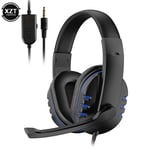 Bleu Casque de jeu filaire avec microphone, casque gamer, PC, ordinateur portable, PS4, PS5, Play Station 4, 5, Nintendo Switch, tablette ""Nipseyteko