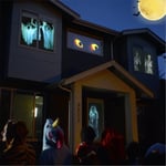 (UK Plug)Christmas Window Projector Halloween Projector Horror Scenes For Home