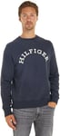 Tommy Hilfiger Homme Sweat Sans Capuche, Bleu (Desert Sky Heather), XL