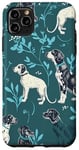 Coque pour iPhone 11 Pro Max Green Pop Art Géométrique Vintage Bleu French Toile Chien Chien