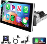 2G+64G Sans Fil Apple Carplay Android Autoradio 1 Din avec Android Auto GPS Navi WIFI 9 Pouces Écran Tactile Autoradio avec Mirror Link Bluetooth FM/RDS/DAB+/OBD/DVR Commande au Volant