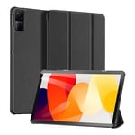 DUX DUCIS [Domo] Étui en Cuir synthétique avec Support à Trois Volets et Fonction Veille Automatique pour Xiaomi Redmi Pad SE 11 Noir