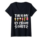 Womens Funny Ice Cream Design Gelato Sundae Summer Ice Cream Lover V-Neck T-Shirt