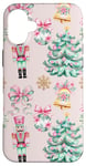 iPhone 16 Plus Pink Christmas Nutcracker Winter Xmas Trees Holiday Coquette Case