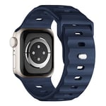 Bracelet de sport compatible avec Apple Watch Ultra 2 - 49 mm, 46 mm, 45 mm, 44 mm, 42 mm, pour homme - En silicone étanche - Pour Apple Watch 10 9 8 SE 7 6 5 4 3 Ultra - Bleu foncé