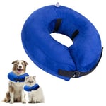 Nobleza - Collerette Chien Gonflable, Ajustable Collier de Récupération Chien Chat, Collerette pour Chien Anti Léchage Collerette Chat Anti Grattage avec Velcro (Bleu, XL)