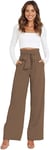 Femmes ¿¿L¿¿Gant Taille Haute Large Pantalons D'¿¿T¿¿ Business Festival Set Pantalons Avec Ceinture