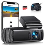 EUKI 4K Dash Cam Front and Rear with WiFi, Dual Dashcam, Car Camera with Parking Monitor, Night Vision, WDR, G-Sensor, Loop Recording, App Control,24 hour Parking Mode, 64GB SD Card Included