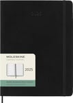 Moleskine Weekly Planner, Agenda Hebdomadaire avec Espace pour Notes 12 Mois 2025, Couverture Souple et Fermeture Élastique, Couleur Noir, Format Extra Large 19x25 cm