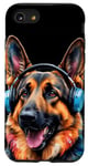 Coque pour iPhone SE (2020) / 7 / 8 Berger Allemand Écouteurs Chien Alsacien Animaux Imprimé