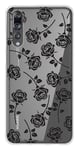 Coque en silicone imprimée compatible Huawei P20 Pro Roses noires