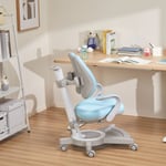 [en.casa] - Chaise de bureau pour enfants Partille hauteur profondeur dossier réglable bleu clair