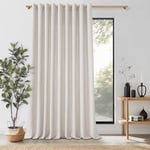 MRTREES Rideaux Salon Rideau Voilage Grande Largeur Semi-Transparent Rideau Voile Effet Lin à Oeillets pour Maison Fenetre Chambre Adulte L 300 x H 245 CM, Lin Naturel, 1 Pièce