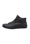 CONVERSE Men's Chuck Taylor All Star Malden Street Faux Leather Sneaker, Black Black Dk Smoke Grey, 16 UK