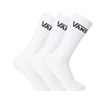 Vans Men's Crew (Us 9-13, 3-Pack) Socks, White, One Size