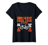 Womens Bicycle Funny Watch Cycling Research About Cycling V-Neck T-Shirt