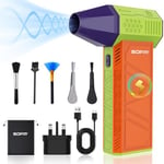 SDFM Powerful Compressed Air Duster-3 Gear Adjustable 130000RPM Electric Duster Good Replace can - Reusable no Canned for Computer Keyboard,Outdoors,Car,Home. (X3 Max-Colorful)