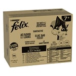 FELIX Nourriture pour Chat Senior Humide en gelée, mélange de variétés, Lot de 120 (120 x 85 g) bœuf, Saumon, Poulet, Thon