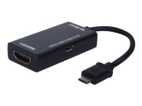 SAVIO CL-32 - Adapter för video / ljud - 5 pin Micro-USB (MHL) hane till HDMI, Mikro-USB typ B (endast ström) hona