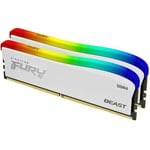 Kingston Fury Beast RGB SE 32GB (2x16GB) DDR4 3200MHz Memory Kit - White KF432C16BWAK2/32