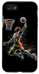 Coque pour iPhone SE (2020) / 7 / 8 Joueur de basket-ball Slam Dunk Splash Color Sport