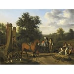 Artery8 Van De Velde The Hunting Party Large Wall Art Poster Print Thick Paper 18X24 Inch