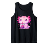 Axolotl Shirt Bubble Boba Tea Anime Kawaii Cute Axolotl Tank Top