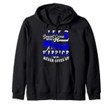 Irritable Bowel Syndrome IBS Warrior Ribbon Support Quote Zip Hoodie