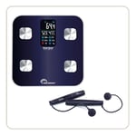 LITTLE BALANCE 8683, Kit Duo Connect Easy Jump, Impédancemètre + Corde à Sauter connectés, sans Pile USB, 180 kg, Noir