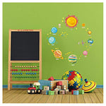 Ambiance Sticker Autocollant Muraux Décoration Adhésifs Planètes du Système Solaire Sticker Murale pour Bébé, Chambre d'enfant et Salon - H50 x L70 cm