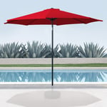 Parasol Droit Octogonal Ø270cm de Plage - Parasol Droit avec Mat Central 2.70M Rouge en Acier Traité - Parasol Plage, Balcon et Terrasse ( Pied de