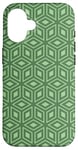 Coque pour iPhone 16 GreenMint Cubes Hexagons Squares Geometric Layered Pattern